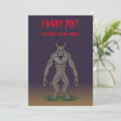 Dogman Cryptid oder Werewolf Einladung (Stehend Vorderseite)