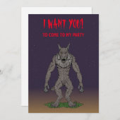 Dogman Cryptid oder Werewolf Einladung (Vorne/Hinten)