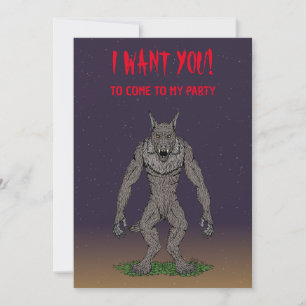 Dogman Cryptid oder Werewolf Einladung