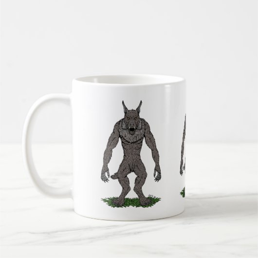 Dogman Cryptid oder Werewolf Kaffeetasse (Links)