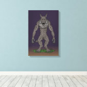 Dogman Cryptid oder Werewolf Leinwanddruck (Insitu (Holzboden))