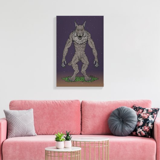 Dogman Cryptid oder Werewolf Leinwanddruck (Insitu (Wohnzimmer))