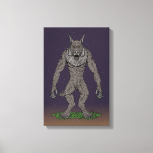 Dogman Cryptid oder Werewolf Leinwanddruck