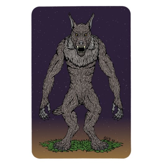 Dogman Cryptid oder Werewolf Magnet (Vertikal)