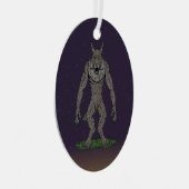 Dogman Cryptid oder Werewolf Ornament Aus Metall (Vorderseite Rechts)
