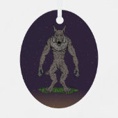 Dogman Cryptid oder Werewolf Ornament Aus Metall (Rückseite)