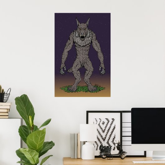 Dogman Cryptid oder Werewolf Poster (Heimbüro)
