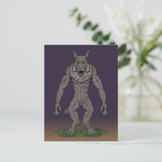 Dogman Cryptid oder Werewolf Postkarte (Stehend Vorderseite)