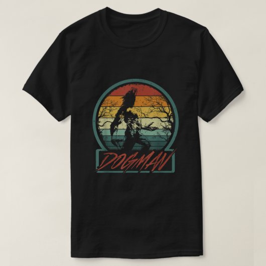 Dogman Retro Michigan Wisconsin Werewolf Cryptid T-Shirt (Design vorne)