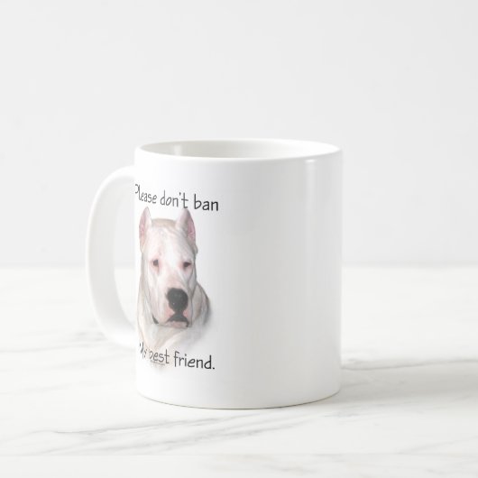 Dogo Argentino Anti-BSL Kaffeetasse (Vorderseite Links)