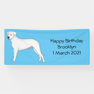 Dogo argentino Cartoon Illustration Banner