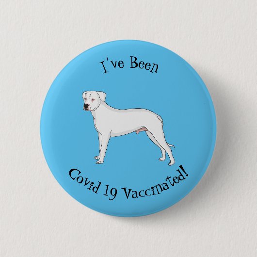 Dogo argentino Cartoon Illustration Button (Vorderseite)