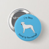 Dogo argentino Cartoon Illustration Button (Vorne & Hinten)