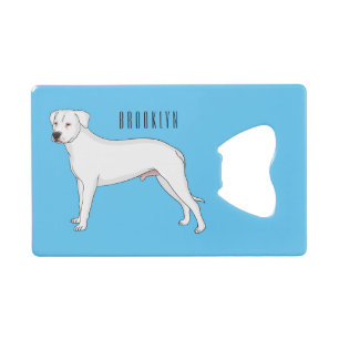 Dogo argentino Cartoon Illustration Geldbeutel Flaschenöffner