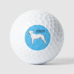 Dogo argentino Cartoon Illustration Golfball