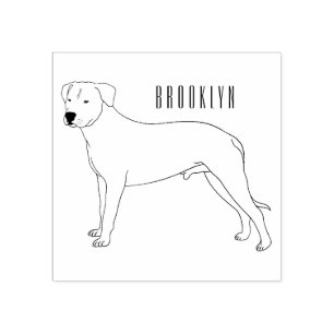 Dogo argentino Cartoon Illustration Gummistempel