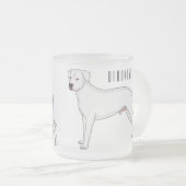 Dogo argentino Cartoon Illustration Mattglastasse (VorderseiteRechts)