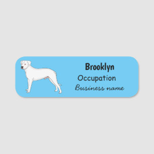 Dogo argentino Cartoon Illustration Namensschild