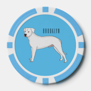 Dogo argentino Cartoon Illustration Pokerchips