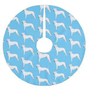 Dogo argentino Cartoon Illustration Polyester Weihnachtsbaumdecke