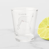 Dogo argentino Cartoon Illustration Schnapsglas (Rückseite)