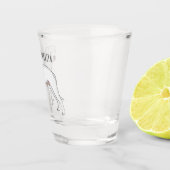 Dogo argentino Cartoon Illustration Schnapsglas (Rechts)