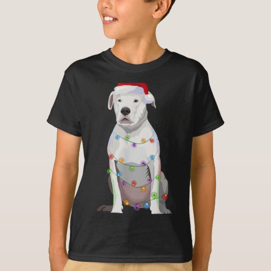 Dogo Argentino Christmas Lights Xmas Dog Lover T S T-Shirt (Vorderseite)