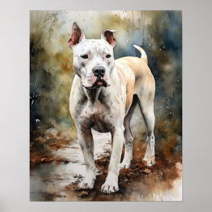 Dogo Argentino Dog Art Print Poster