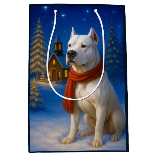 Dogo Argentino Dog Holiday  Mittlere Geschenktüte (Vorderseite)