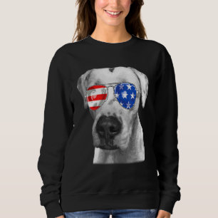 Dogo Argentino Dog Sonnenbrillen Flag American 4th Sweatshirt