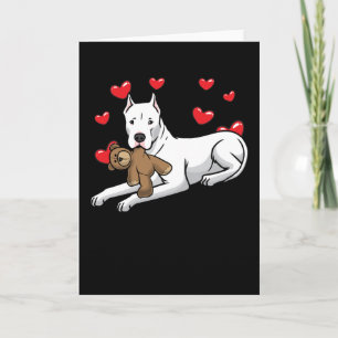 Dogo Argentino Dog With Stuffed Animal And Hearts Karte