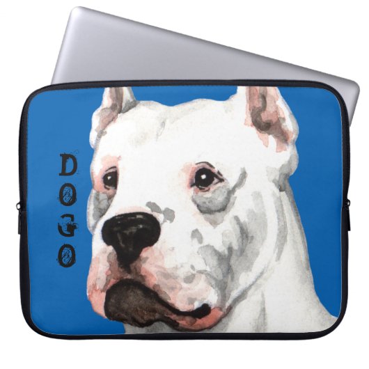 Dogo Argentino Farbblock Laptopschutzhülle (Vorderseite)