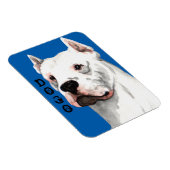 Dogo Argentino Farbblock Magnet (Rechte Seite)
