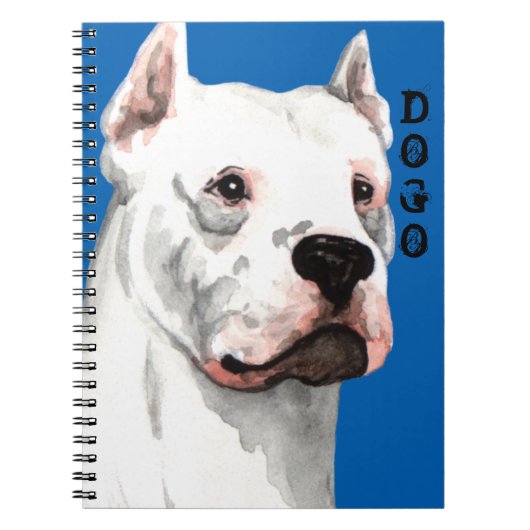 Dogo Argentino Farbblock Notizblock (Vorderseite)