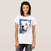 Dogo Argentino Farbblock T-Shirt (Vorne ganz)