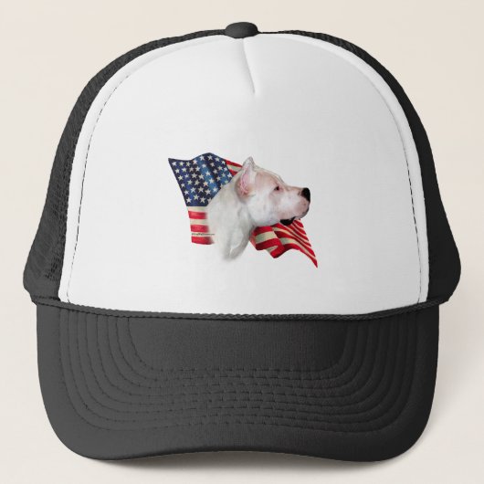 Dogo Argentino Flag Truckerkappe (Vorderseite)
