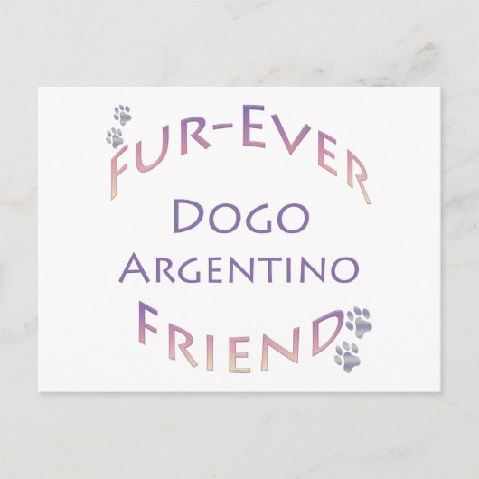 Dogo Argentino Furever Postkarte (Vorderseite)