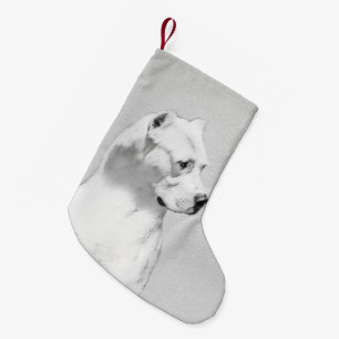 Dogo Argentino Gemälde - Originale Hunde Kunst Kleiner Weihnachtsstrumpf