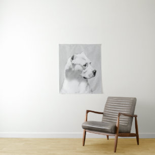 Dogo Argentino Gemälde - Originale Hundekunst Wandteppich