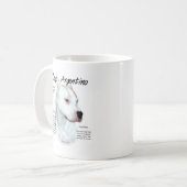Dogo Argentino Geschichtsdesign Kaffeetasse (Vorderseite Links)