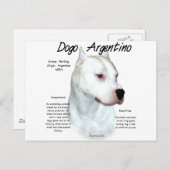 Dogo Argentino Geschichtsdesign Postkarte (Vorne/Hinten)