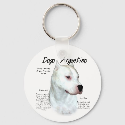Dogo Argentino Geschichtsdesign Schlüsselanhänger (Vorderseite)