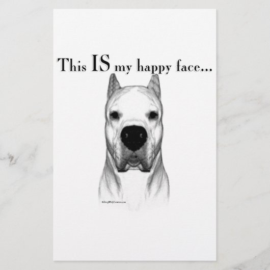 Dogo Argentino Happy Face Briefpapier (Vorderseite)