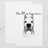 Dogo Argentino Happy Face Briefpapier (Vorne/Hinten)