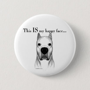 Dogo Argentino Happy Face Button