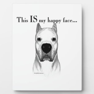 Dogo Argentino Happy Face Fotoplatte