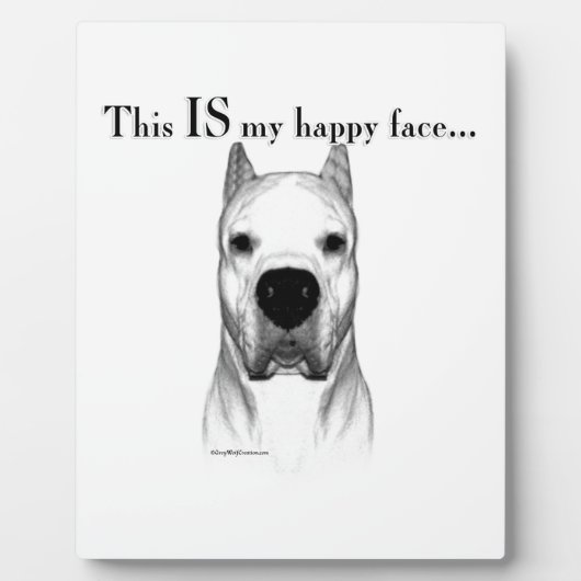 Dogo Argentino Happy Face Fotoplatte (Vorderseite)