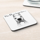 Dogo Argentino Happy Face Getränkeuntersetzer (Linke Seite)