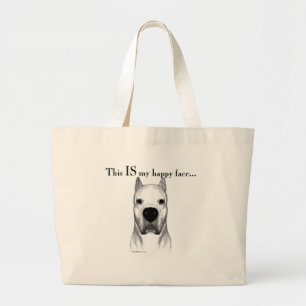 Dogo Argentino Happy Face Jumbo Stoffbeutel