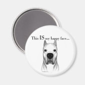 Dogo Argentino Happy Face Magnet (Vorderseite/Rückseite)